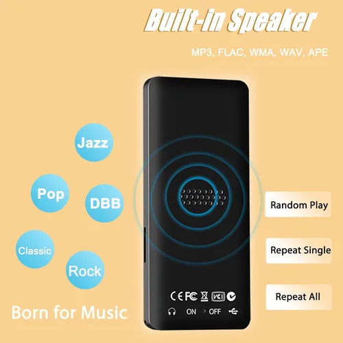 Vista 6 de Reproductor de MP3 con Bluetooth y altavoz, reproductor de música MP3 de 32 GB, extensión de almacenamiento de hasta 128 GB, reproductores MP3