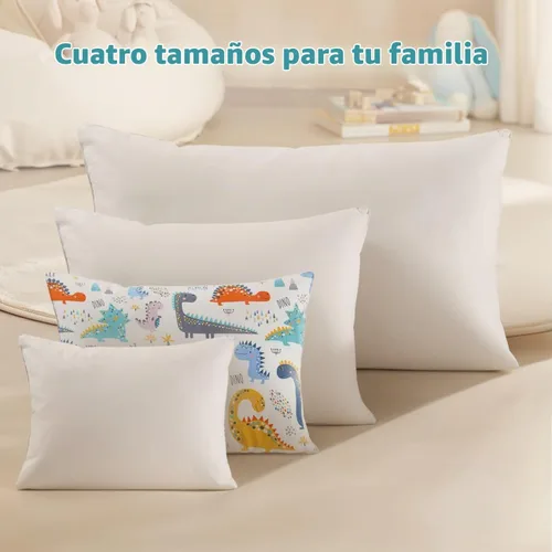 Vista 6 de Almohada orgánica con funda de almohada de dibujos animados - 16x22 Almohada para niños con funda de 100% algodón orgánico, almohada juvenil