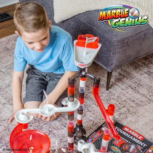Vista 7 de Marble Genius Juego de carreras de Marble Run: 125 piezas Marble Run Racing Set Juguetes para niños, Bloques de construcción de torre de laberinto