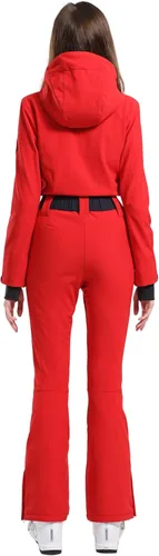 Vista 22 de GSOU SNOW Traje de esquí para mujer, traje de nieve delgado de una pieza, chaqueta de nieve, impermeable, resistente al viento, deportes al aire