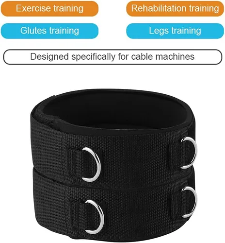 Vista 7 de 1 par de correas para muslos de neopreno acolchadas, mancuernas ajustables para piernas para entrenamiento de fuerza Fitness, ejercicio de velocidad