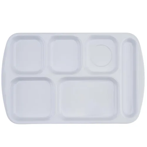 Vista 21 de G.E.T. Bandeja escolar para cafetería con 6 compartimentos, para zurdos, 10 x 14 pulgadas, verde bosque (paquete de 4)