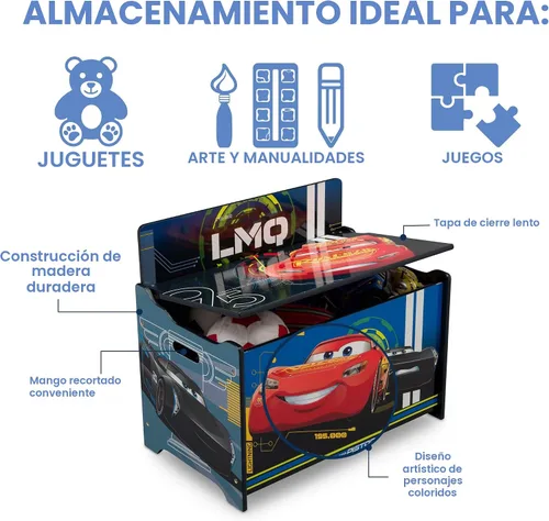 Vista 3 de Delta Children Caja de juguetes de lujo, Disney/Pixar Cars
