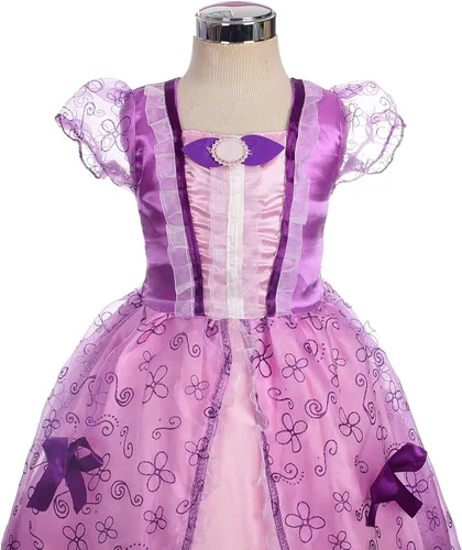 Vista 4 de Dressy Daisy Disfraz de princesa para niñas pequeñas, disfraz de Halloween, fiesta de cumpleaños, color morado