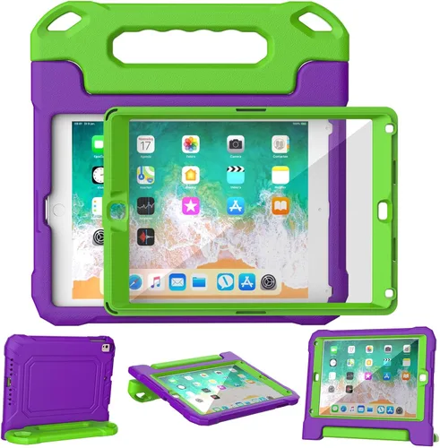 Vista 14 de YIHE - Funda infantil para iPad de 9.7 pulgadas con protector de pantalla, mango a prueba de golpes, funda convertible con soporte para iPad 9.7