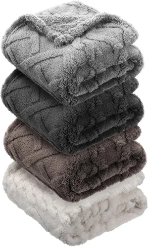 Vista 15 de VitalCozy Juego de 4 Mantas de Felpa Suave para Bebé 30" x 40" 3D de Peluche Cálido Mantas de Envoltura para Dormitorio para Niños Pequeños, Niñas
