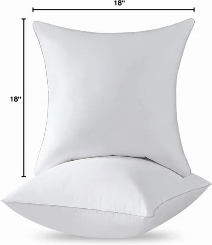 Vista 11 de Qeils Juego de 2 rellenos de almohada de 18 x 18 pulgadas, color blanco con funda de poliéster suave, insertos de almohada rectangulares cuadrados