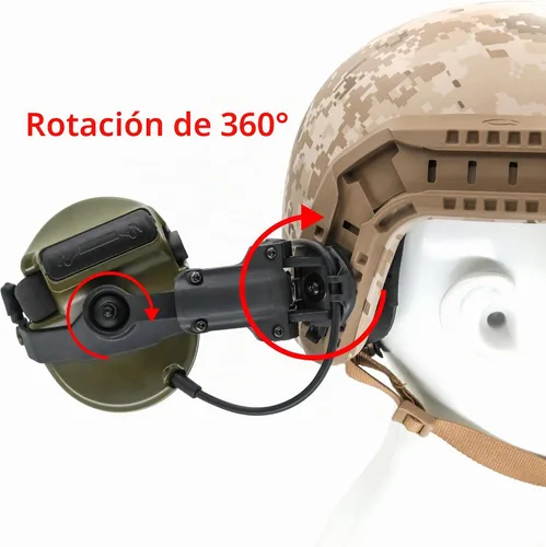 Vista 3 de HEARFALCOM - Auriculares tácticos, casco táctico, adaptador de riel ARC, versión no militar, con enfriamiento de ruido, auriculares de disparo