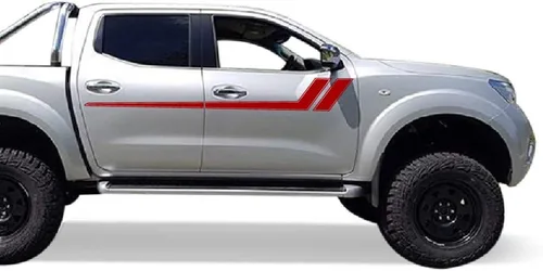 Vista 6 de Calcomanía gráfica Racing Hash Stripes Compatible con Nissan Navara NP300 (negro)