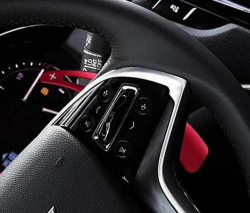 Vista 4 de iJDMTOY Deportes Rojo CNC Billet Aluminio Grandes Extensiones de Paleta Compatible con Cadillac XTS 2013-2019