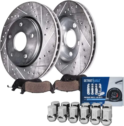 Vista 12 de Detroit Axle - 4 rotores de freno para Chevrolet Cruze 2014 2015 [modelos de motores de gas] Rotores de freno de disco perforados y ranurados
