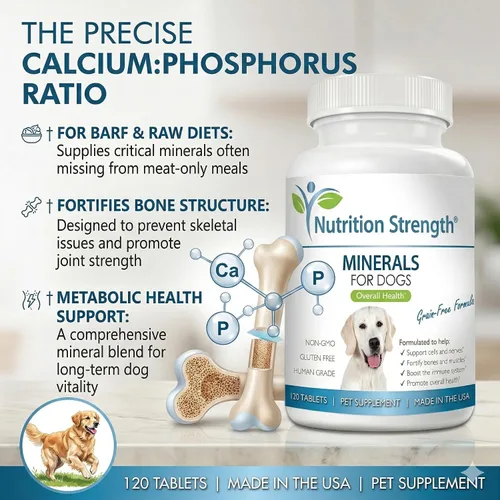 Vista 5 de Minerales para perros, células de apoyo y nervios, fortalecen huesos y músculos, promueven la salud general con calcio, fósforo, magnesio, potasio