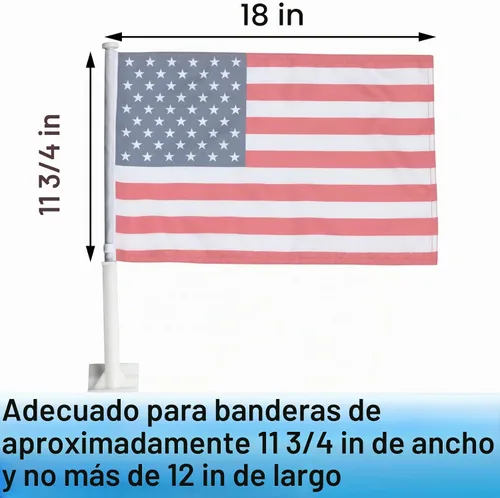 Vista 3 de Acocony - Mástil de bandera para automóvil con tapa de bloqueo y clip de retención Paquete de 5 mástiles de plástico blanco de 20 pulgadas