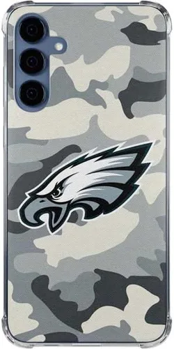 Vista 10 de Skinit Clear Phone Case Compatible with Galaxy A35 5G - Officially Licensed NFL Philadelphia Eagles Black & White Design