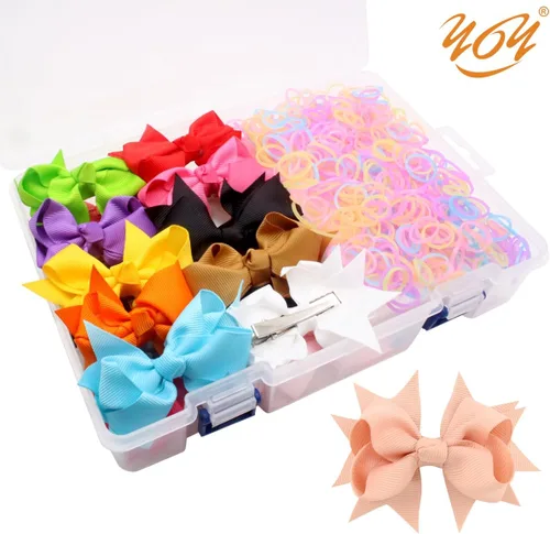 Vista 3 de YOY 20 adorables lazos para el pelo de perro con clips y 1000 bandas de goma y 1 peine de acero para peluquería, nudo superior de cachorro, moño