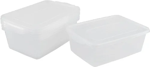 Vista 7 de Cajas de almacenamiento transparentes con tapas, 14 cuartos de galón de almacenamiento con pestillo, juego de 4