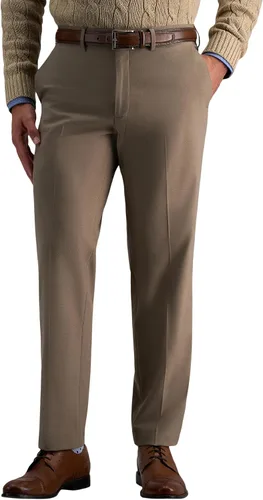 Vista 15 de J.M. Haggar - Pantalón de vestir para hombre, elástico en 4 direcciones, corte recto, parte delantera plana Negro