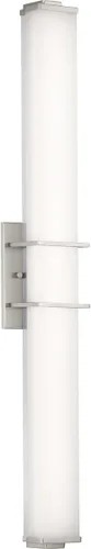 Vista 8 de Progress Lighting Phase 2.2 LED Collection - Lámpara de tocador de baño moderna con pantalla blanca de 36 pulgadas, níquel cepillado, 4.75 x 36.00 x