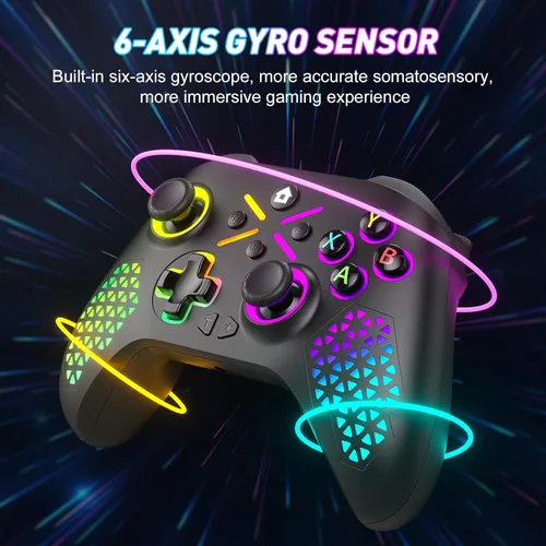 Vista 4 de Gamrombo Wireless Controller for Xbox One, Xbox Series X/S, Xbox One X/S, PC, LED Gaming Controller with TURBO,Macro Function,3.5mm Audio Jack