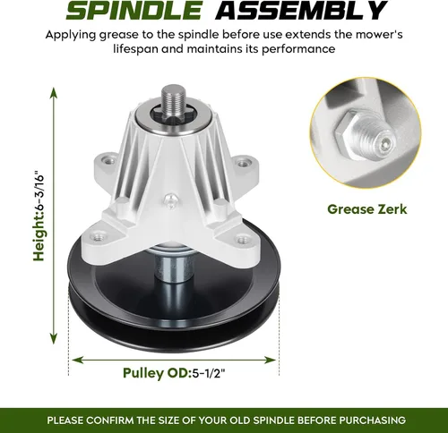Vista 3 de Kit de reconstrucción de husillo 618-06976 de 42 pulgadas para Cub Cadet XT1-LT42 XT2-LX42 KH KW, 918-06976 Conjunto de husillo para MTD Craftsman