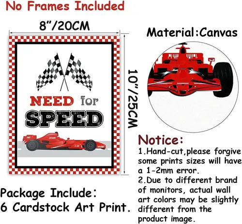 Vista 7 de LHIUEM Decoración de pared a cuadros de búfalo, decoración moderna de habitación de automóvil de carreras, inspiradora cita de habitación de niños