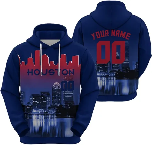 Vista 35 de Custom Football Hoodies City Night Skyline Personalized Sweatshirt Name Number Fan Gift Pullover for Men Women Youth