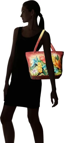 Vista 7 de Anna by Anuschka Bolso grande de cuero genuino pintado a mano para mujer