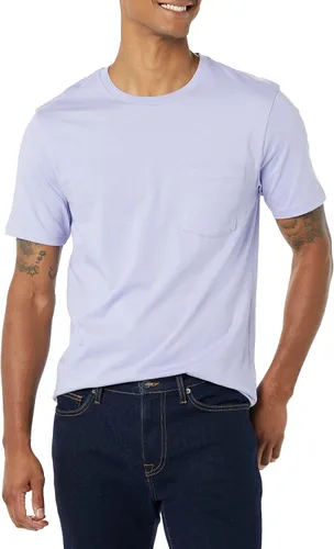 Vista 5 de Tienda Essentials Camiseta ajustada de manga corta con cuello redondo para hombre, paquete de 2