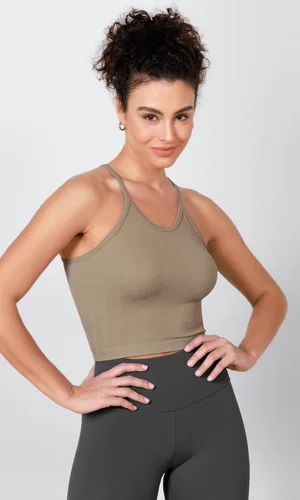 Vista 4 de ODODOS Camiseta corta sin mangas para mujer, 3 unidades, de punto en espiga, sin costuras, suave
