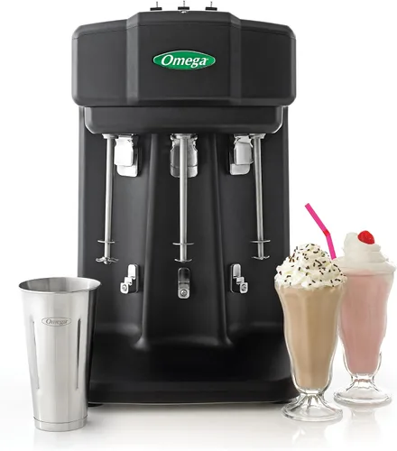 Vista 3 de Omega M3000 Comercial Milkshake Maker Triple Husillo, 1/3 Caballos de Fuerza, Negro