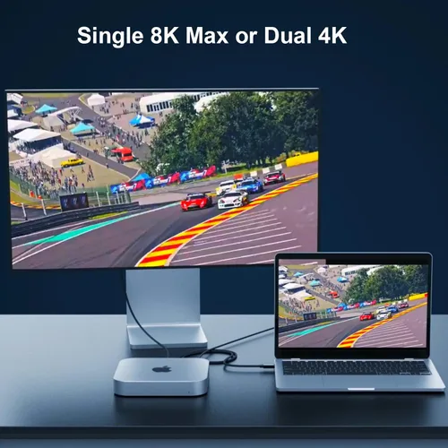 Vista 5 de Cable Thunderbolt 4 de 40 Gbps [3.3 pies 3.3 ft] trenzado, carga PD, transferencia de datos de alta velocidad y 8K a 60Hz 4K a 144Hz, USB C