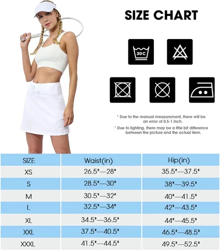 Vista 5 de MELOO Falda deportiva de tenis para mujer, cintura alta, falda pantalón de golf para verano, para correr, casual, entrenamiento, 4 bolsillos