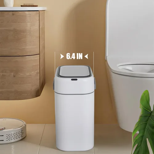 Vista 12 de Bote de basura de 2.2 galones con tapa, bote de basura automático sin contacto, sensor de movimiento inteligente, pequeño para baño, dormitorio