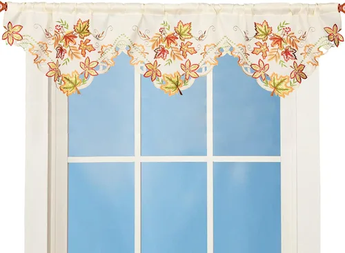 Vista 7 de Cenefa de Cortina de Ventana de Cocina con Bolsillo para Barra Bordada de Bastón de Caramelo de Navidad y Fiestas A 58 × L 14 Pulgadas