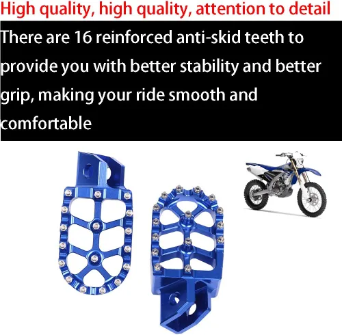 Vista 4 de Reposapiés de motocicleta CNC Wide Foot Pegs Pedal para Yamaha YZ80 YZ125 YZ250 YZ500 YZ490 WR200 WR250 WR500 TTR90 TTR110 TTR125 TTR250 XT250
