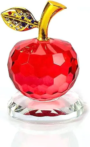 Vista 6 de LOTOWELZON Figura base de 1.969 in/1.97 pulgadas, figura de manzana de cristal, decoración del hogar, adorno de pisapapeles de cristal K9