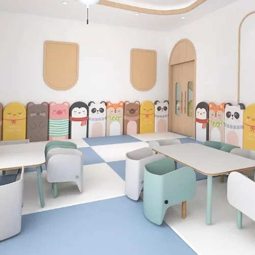 Vista 4 de SOVORM Paneles tapizados de piel sintética 3D con bonito diseño de animales, panel de pared anticolisión para decoración de pared, paquete de 8
