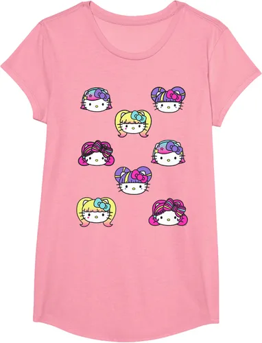 Vista 78 de hello kitty Kawaii Multi peinado Tee, Azul (Heather blue)