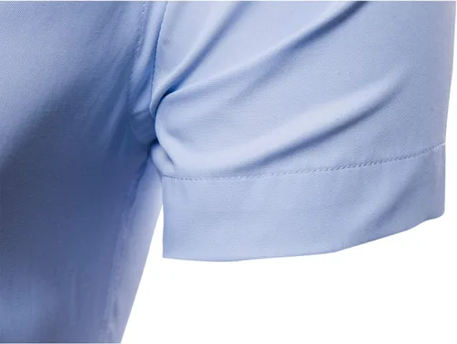Vista 4 de Camisas de vestir de manga corta para hombre, camisas casuales de algodón con botones