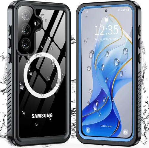 Vista 22 de ANTSHARE Funda impermeable IP68 para Samsung Galaxy S24 Ultra, compatible con MagSafe, protector de pantalla y lentes integrado, protección