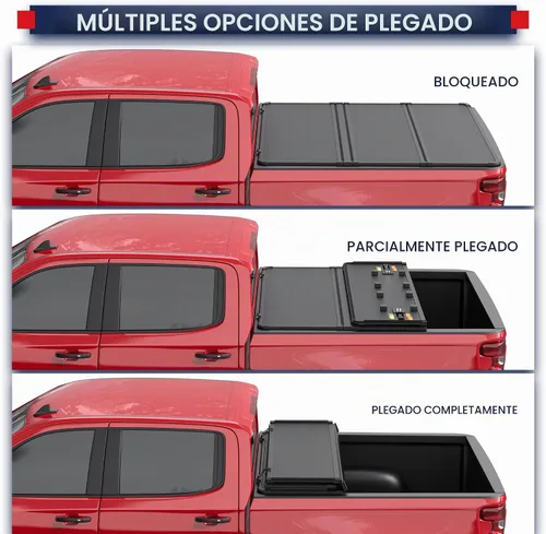 Vista 4 de MOSTPLUS - Funda rígida de triple pliegue para tonneau de camioneta en la parte superior, compatible con Chevy Colorado GMC Canyon 2015 2016 2017