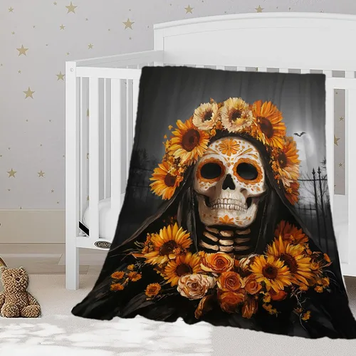 Vista 18 de YeeJu Manta de Halloween de calabaza espeluznante vintage para bebé y mascota, acogedora, suave y mullida, manta de forro polar de felpa para sofá