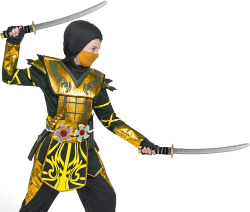 Vista 8 de Spooktacular Creations Ninja Swords, Backpack Weapon Toy Set with Swords and Knives for Kids, Ninja Costume Accessories for Cosplay, Dress-up Party