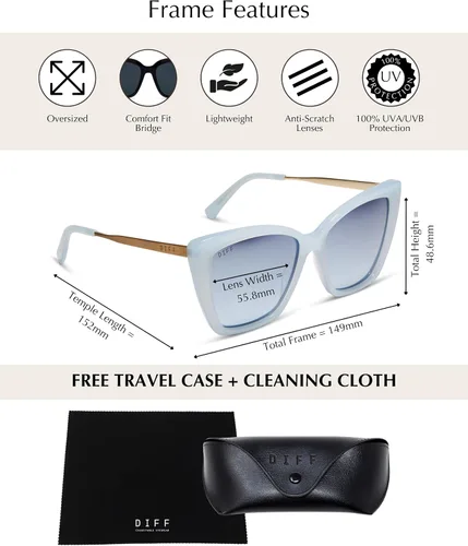 Vista 3 de Diff Eyewear - Becky II - Gafas de sol clásicas para mujer