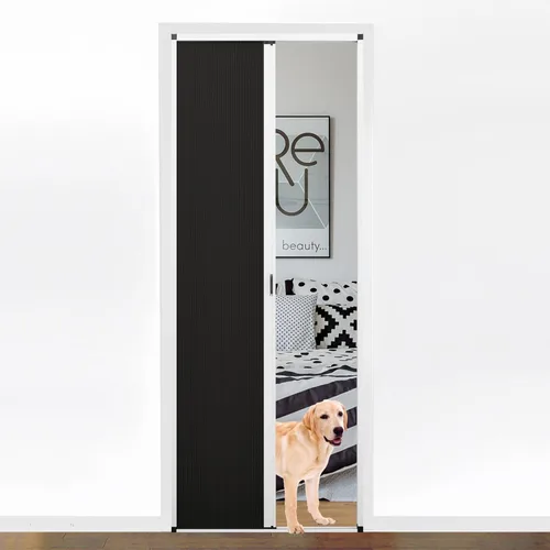 Vista 11 de MaKefeile Puerta celular plegable de acordeón sin perforaciones para puertas celulares, puertas correderas para dormitorios, pasillos, divisores