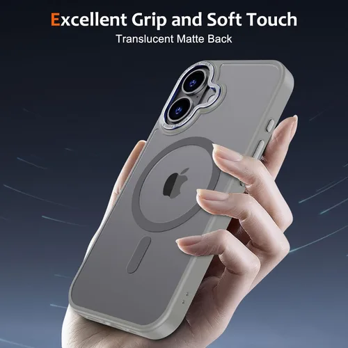 Vista 973 de Anuck - Funda magnética para iPhone 11 compatible con MagSafe, carcasa trasera mate translúcida dura, borde de TPU, delgada, resistente a impactos