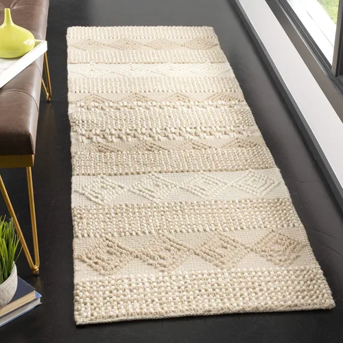 Vista 15 de SAFAVIEH Natura Collection - Alfombra decorativa de 2 x 3 pies, color beige y marfil, hecha a mano de lana tribal marroquí y algodón, ideal