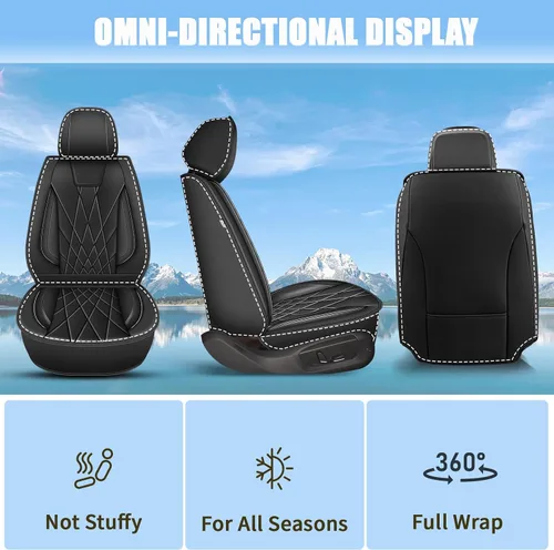 Vista 6 de Fundas de asiento para Kia Optima 2001-2020, asientos delanteros, protector de asiento impermeable, soporte ergonómico de cintura, para decoración