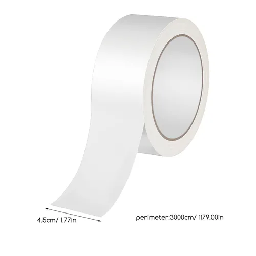 Vista 5 de TEHAUX 2 rollos de cinta de papel kraft, cinta de embalaje de papel blanco, 1.772 in x 98.4 ft, grabable, sin recubrimiento, mate y autoadhesivo