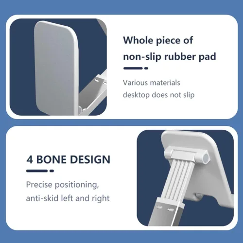 Vista 2 de VALINK Soporte de teléfono celular para escritorio ajustable en ángulo de altura Soporte de teléfono de metal de aluminio resistente, soporte Negro